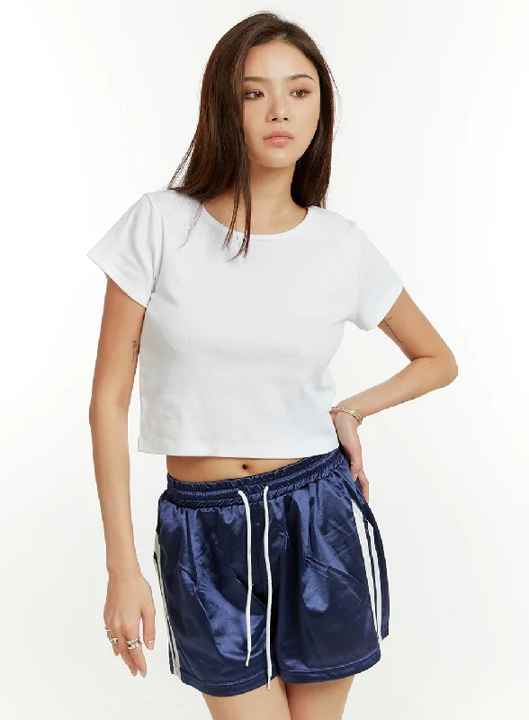 Exclusive Offer Basic Cotton Crop Tee CU421