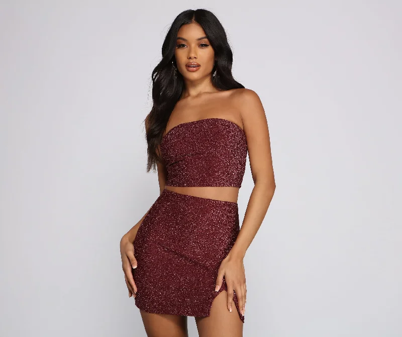 Weekend Savings Fiesta Glitter And Glam Cropped Tube Top