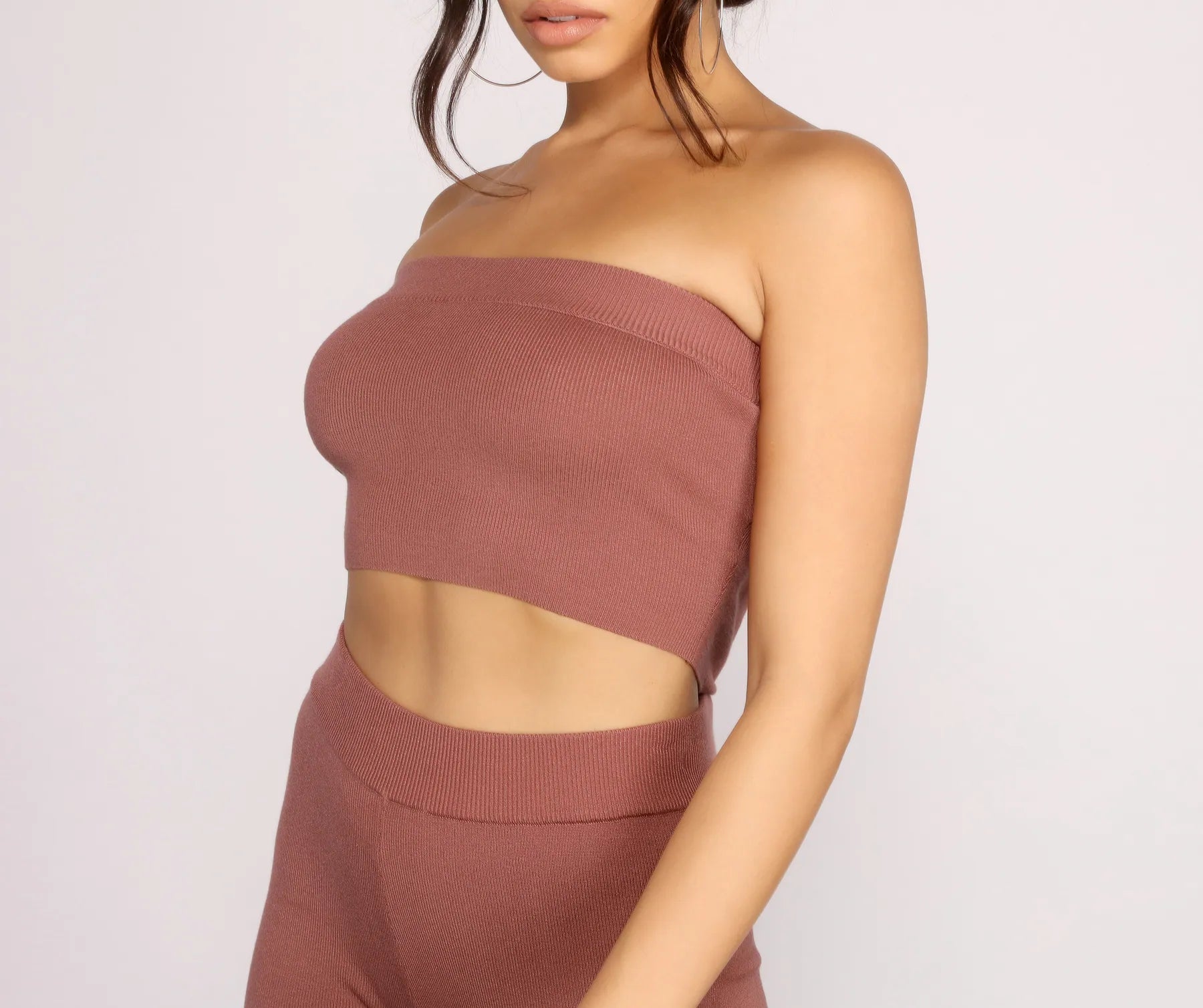 Price Drop Keeping Knit Casual Crop Tube Top