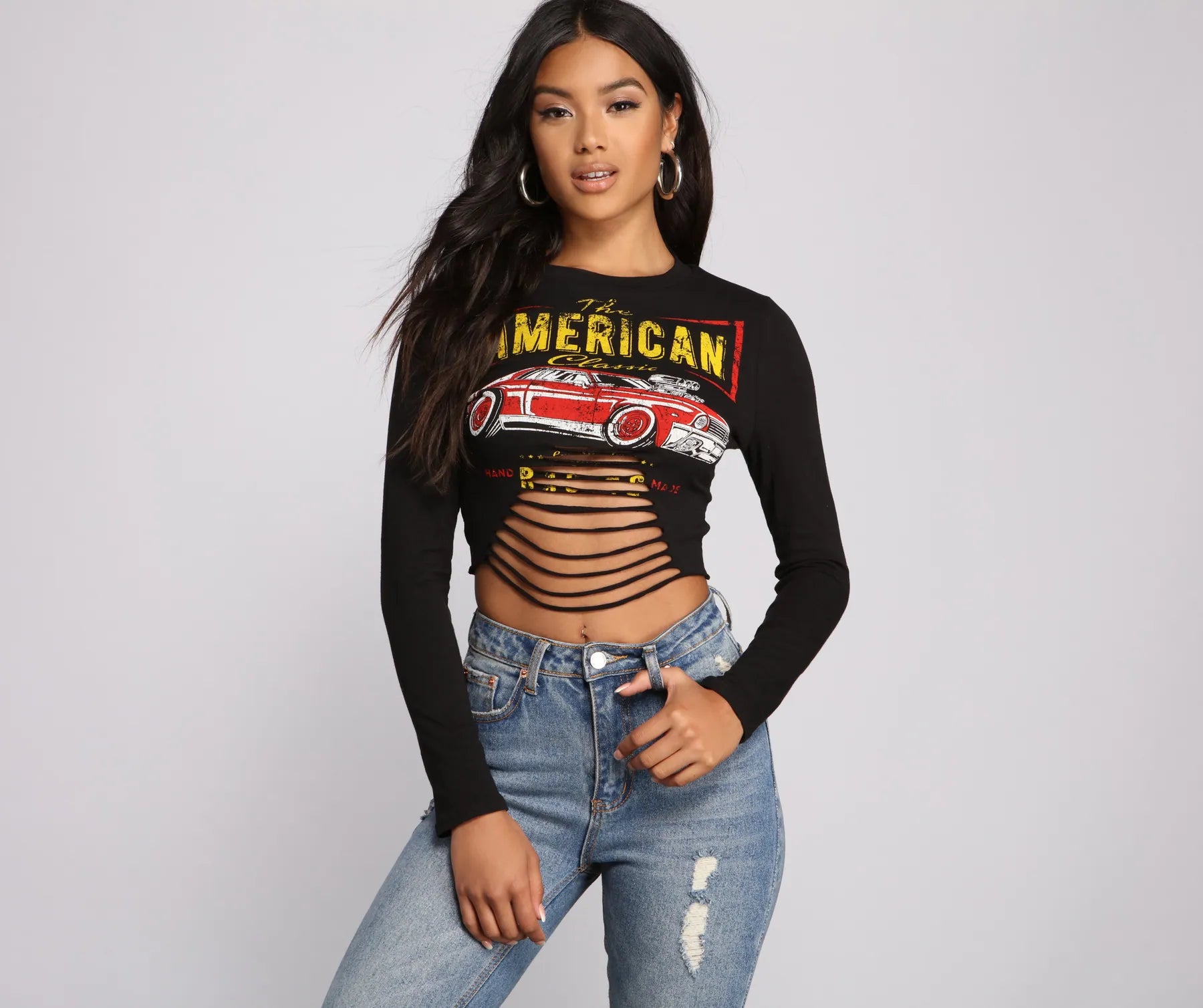 Savings Event American Classic Graphic Crop Top