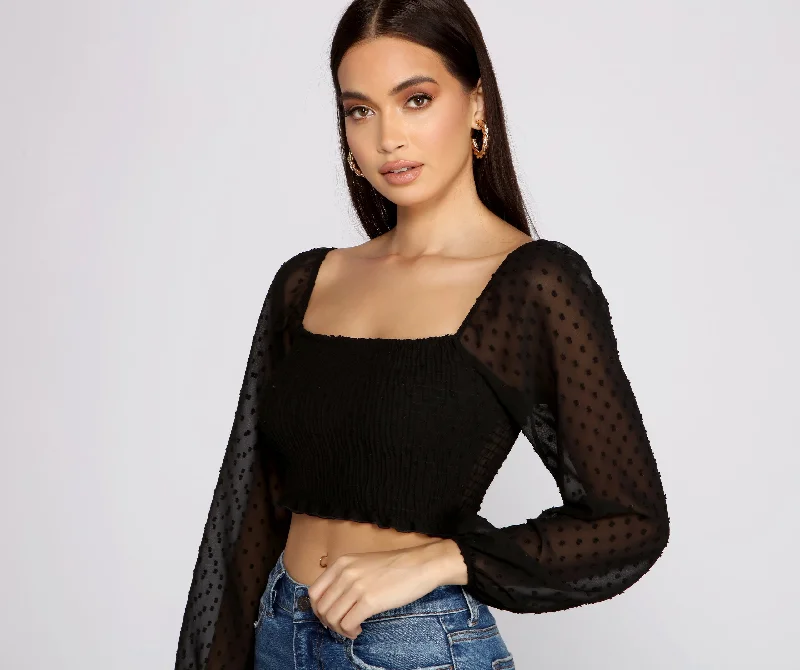 Weekend Deals to Make You Smile Dotted Darling Smocked Crop Top