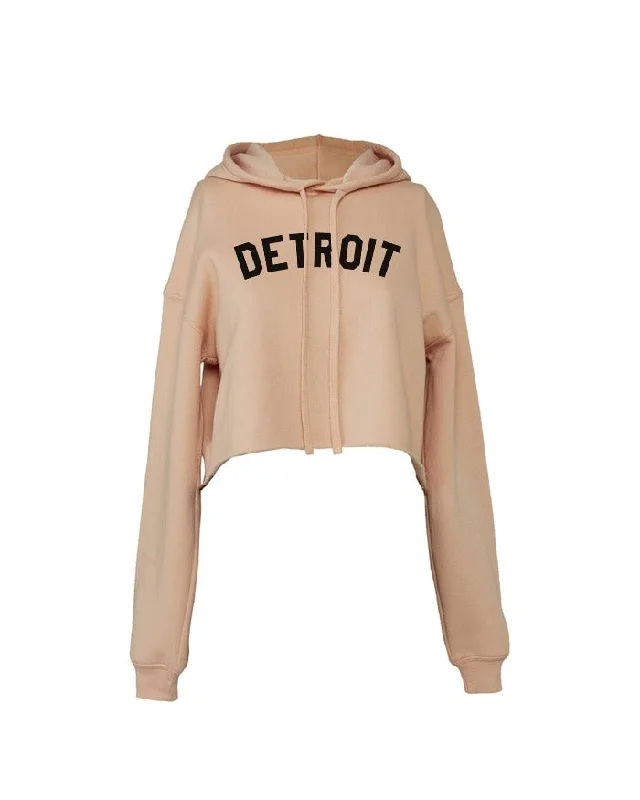 Flash Sale Ink Detroit Fleece Crop Hoodie - Peach
