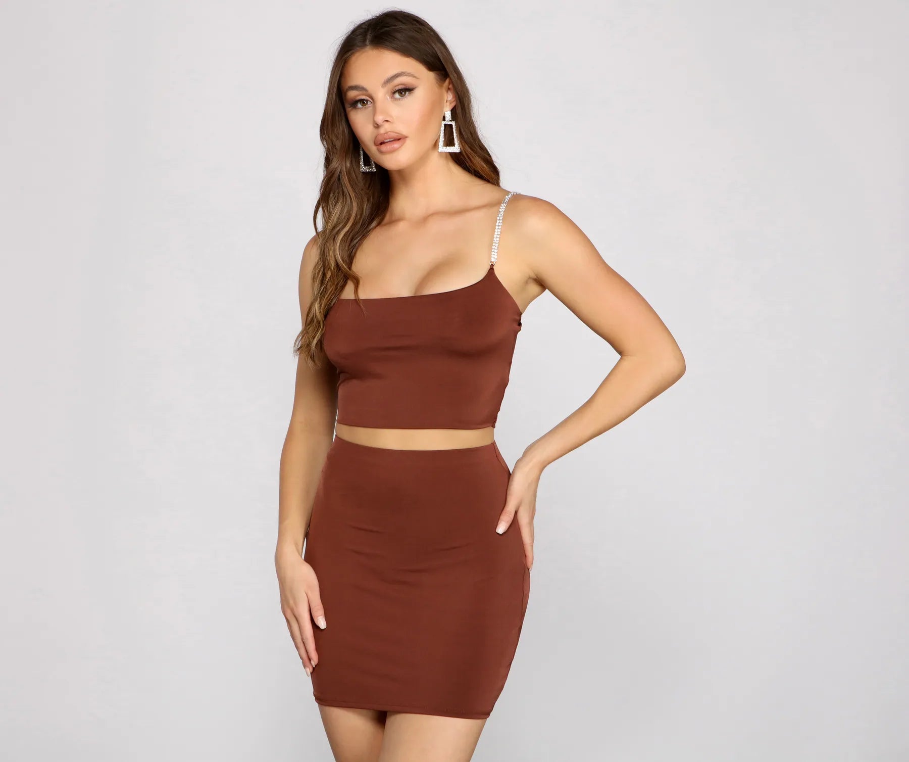 Clearance Sale Feeling Fine Rhinestone Crop Top