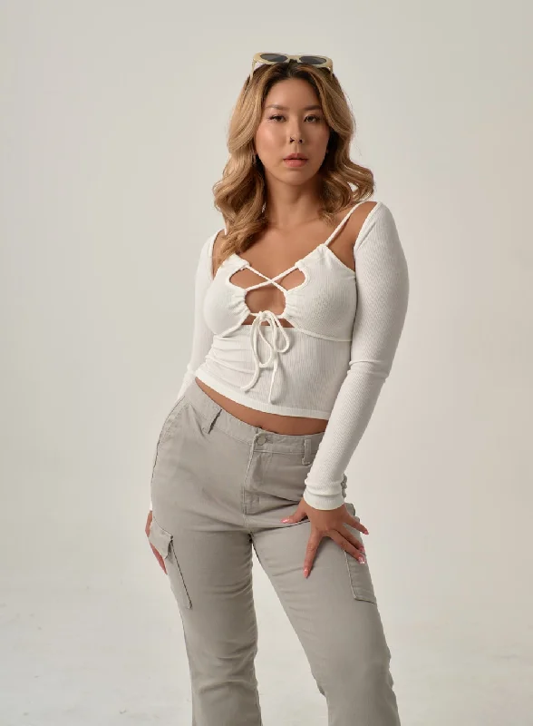 Take Advantage Sexy Front Cross String Crop Top IN22