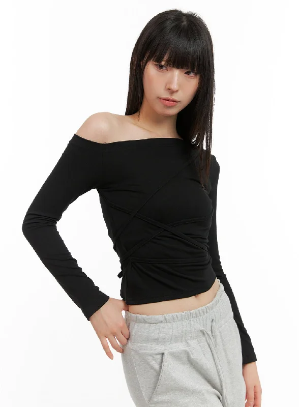 Act Fast Uneven Chic One Shoulder Crop Top CG419