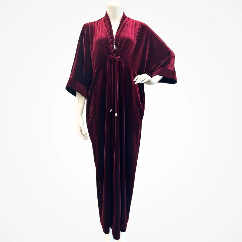 Big Savings Diamond Tea Velvet Caftan Merlot