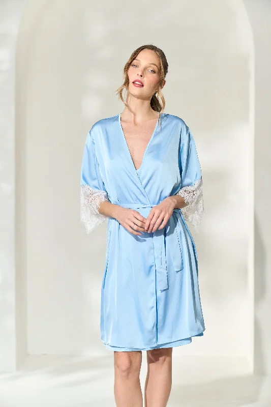 Weekend Deals That Excite Luxe & Lace Robe (Powder Blue)