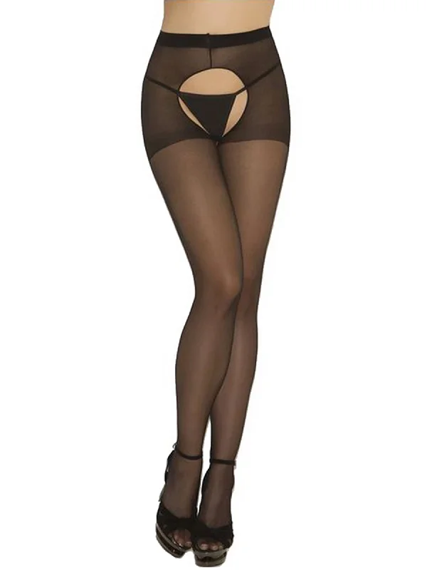 Steal Deal Black Sheer Crotch Less Hosiery Tights