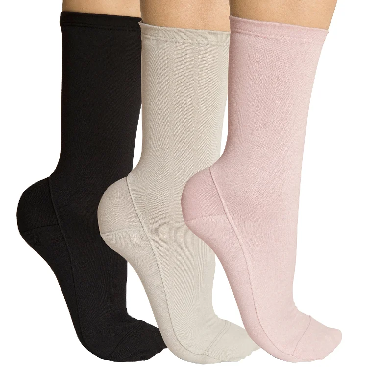 Weekend Discounts to Enjoy 3-Pack Luxe Black, Pale Pink, Gray Jersey Socks