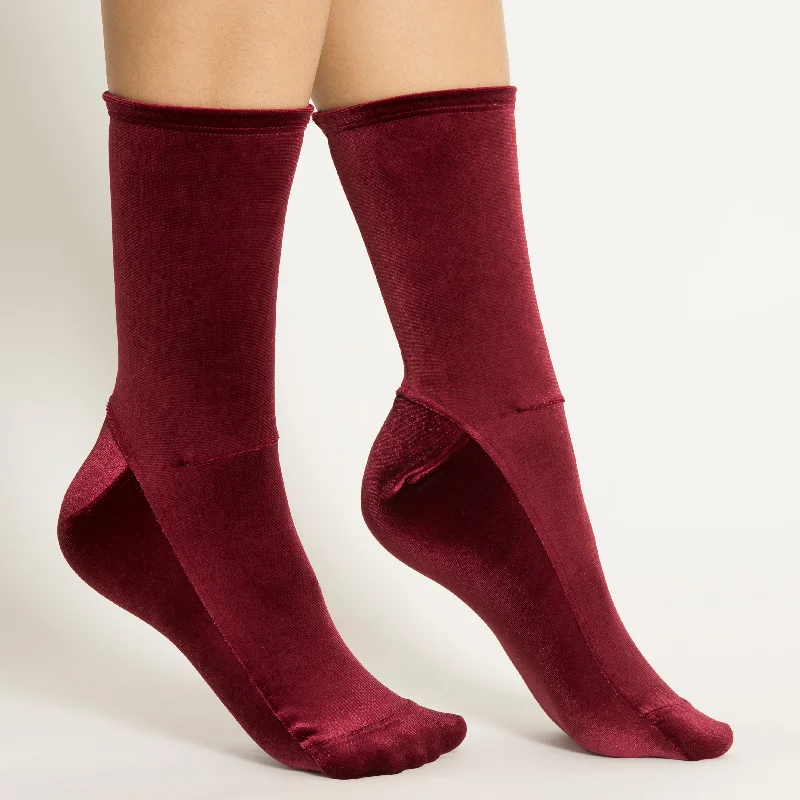 Weekend Deals to Make You Smile Darner Wine Velvet Socks