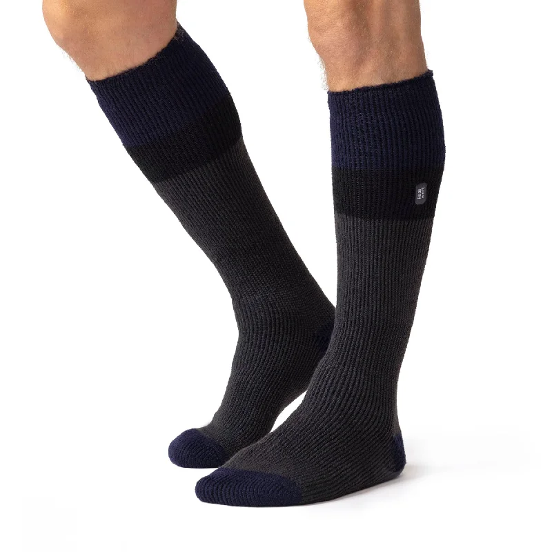 Weekend Wonders Await! Mens Original Extra Long Ski & Snow Sports Socks - Navy, Black & Charcoal
