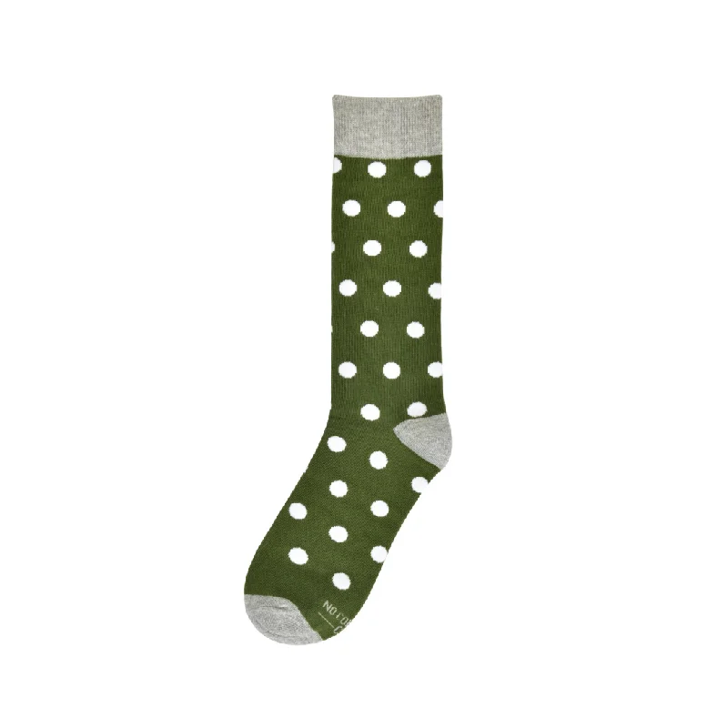 New Arrival Olive Green with White Polka Dot Socks