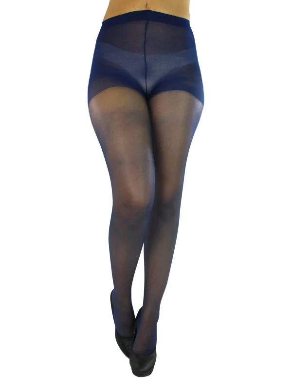 Top Pick Navy Blue Spandex Sheer Control Top Hosiery Tights