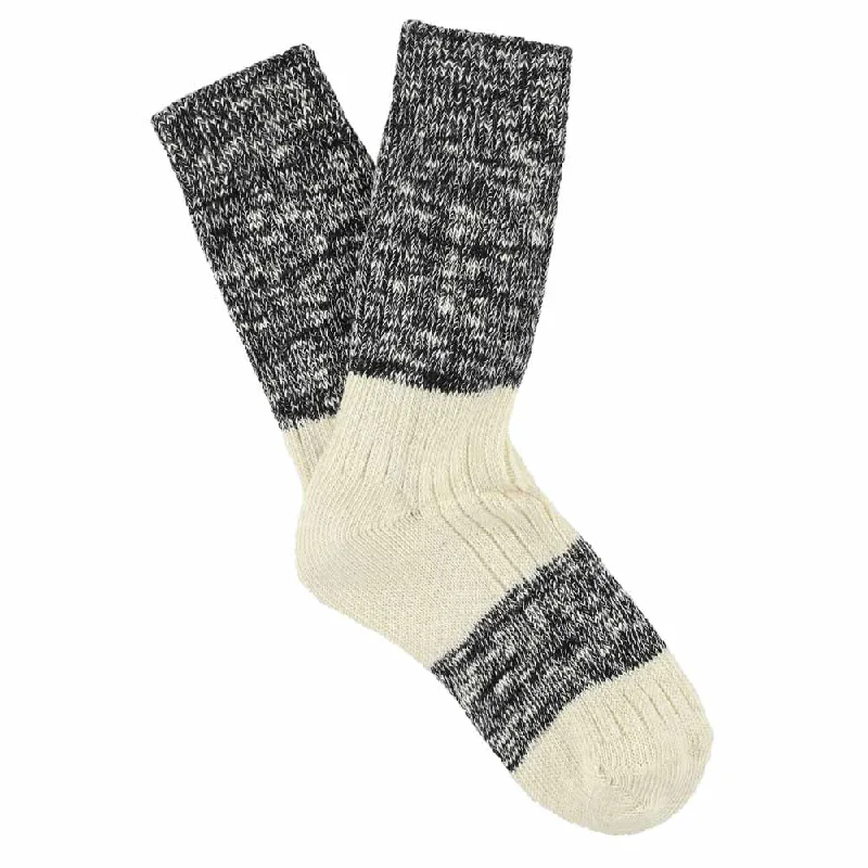 Take Action Women Melange Block Socks Black / Ecru