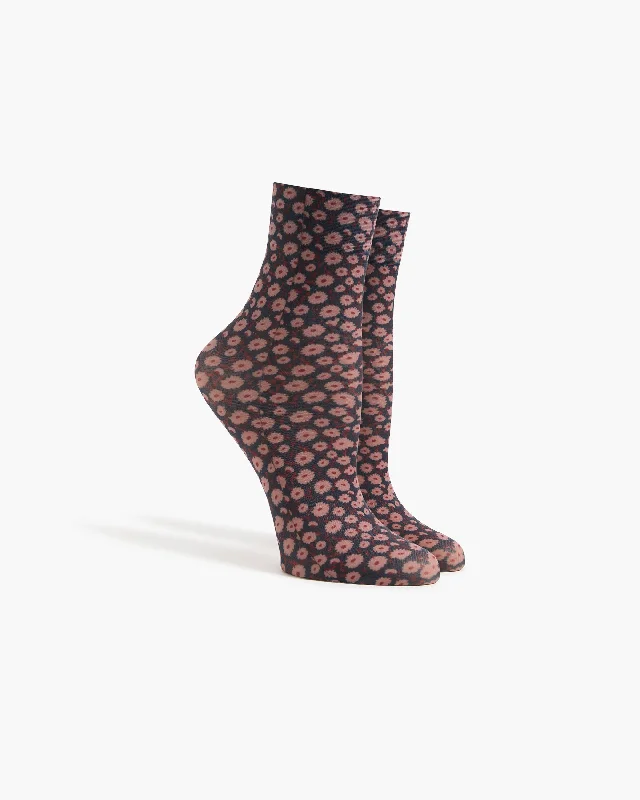 Weekend Specials Just for You Women's Daisy Garden Sheer Ankle Socks