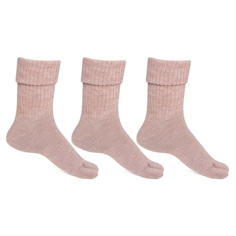 Weekend Deals to Make You Happy Women Fawn Color Woolen Thumb Socks -Pack of 3
