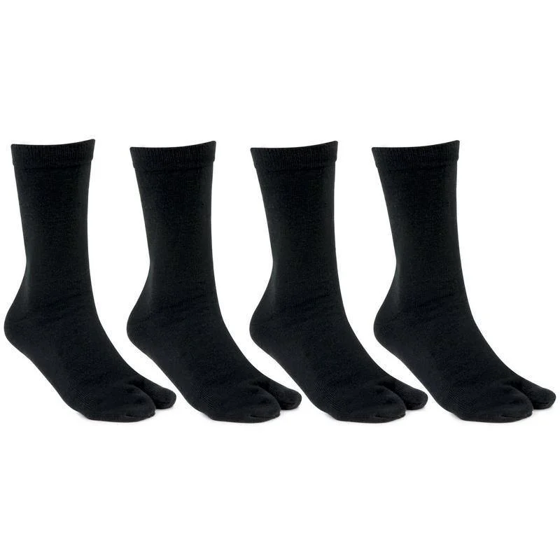 Weekend Deals to Brighten Your Day Women's Woolen Thumb Crew Socks In Black - Pack of 4