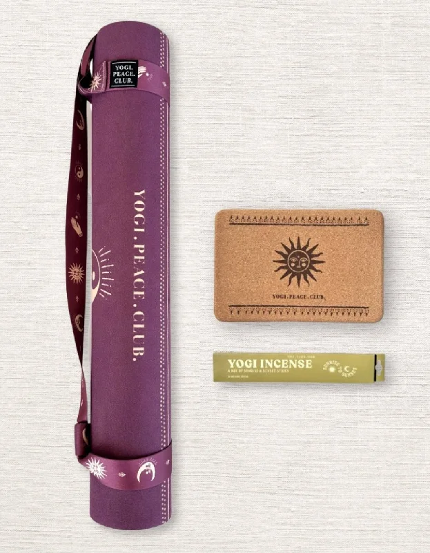 Instant Savings 4 mm Yoga Pack - Ceremony Acai Yoga Mat + Block + Strap + Incense