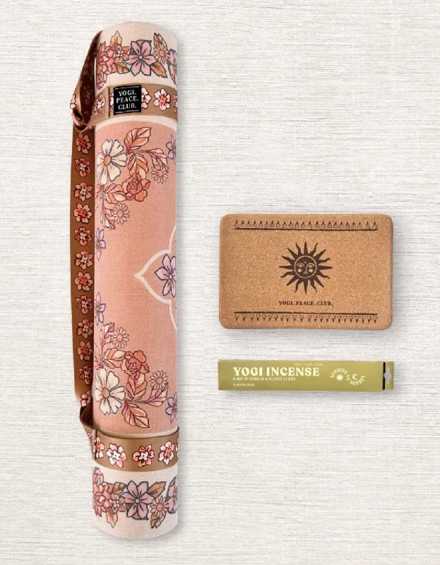 Great Bargain 4 mm Yoga Pack - Wildwood Yoga Mat + Block + Strap + Incense