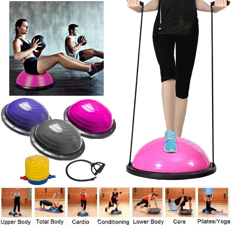 Weekend Special 58cm Yoga Balance Ball Gym Workout Ball Pilates Half Yoga Ball Exercises Training Fitball With Strings & Pump Weekend Special 58cm Yoga Balance Ball Gym Workout Ball Pilates Half Yoga Ball Exercises Training Fitball With Strings & Pump