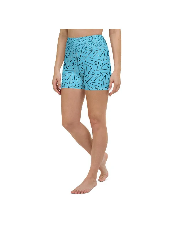 Now Available Aqua Black Line Yoga Shorts