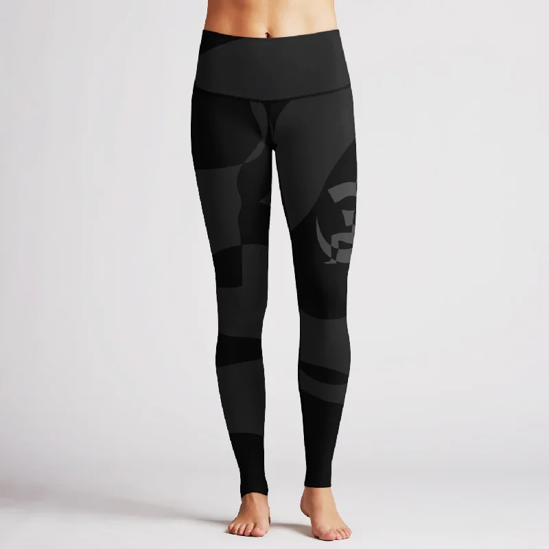 Flash Deal Aum Black Grey Reversible High Waist Reversible Legging
