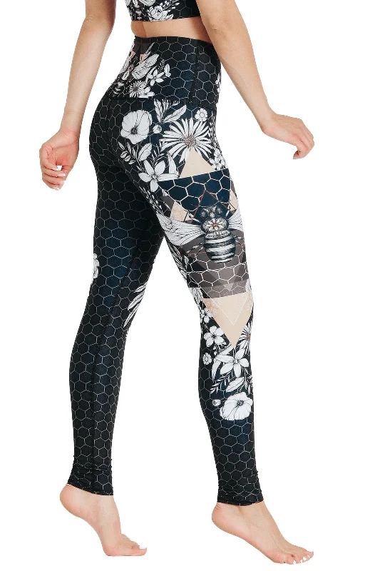 Shop and Save Beeloved Blackout Printed Yoga Legging by Yoga Democracy