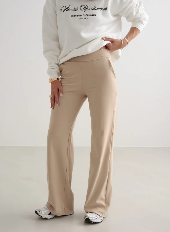 Weekend Offers That Amaze Beige Sense Wide Pants