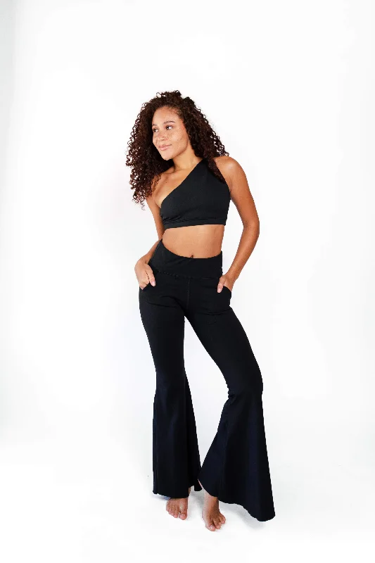 Take Action Bell Bottoms 2.0 in Jet Black by Yoga Democracy