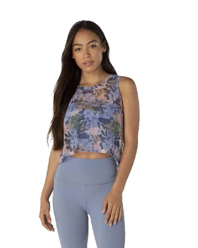 Weekend Savings Sensation Botanical Bouquet Mesh Balanced Cropped Tank