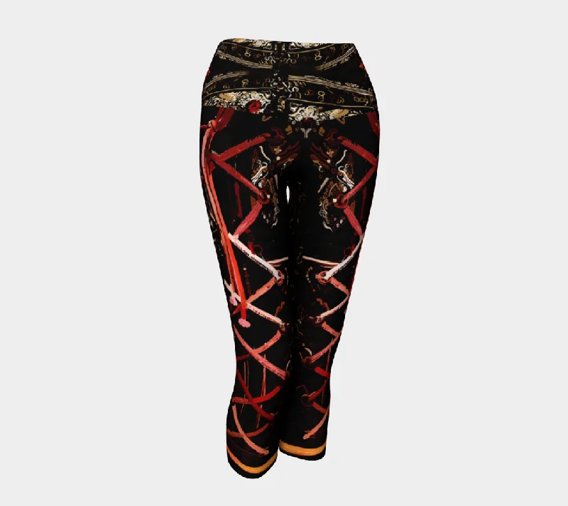 Weekend Offers That Excite Black and Red Knight Capri Yoga Pants
