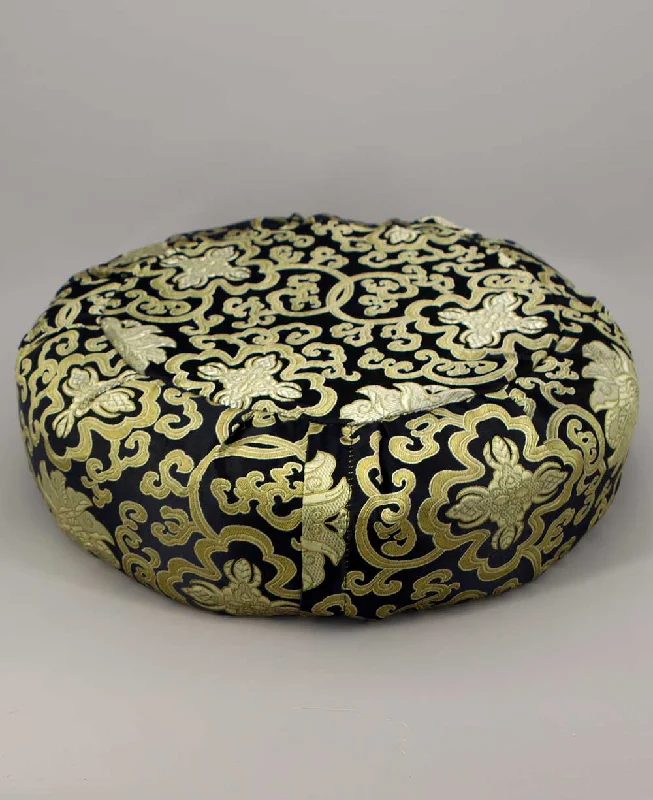Hot Buy Black Brocade Zafu Meditation Cushion