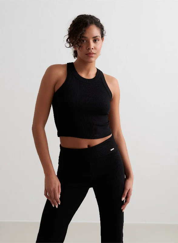 Savings Soar This Weekend Black Ease Ribbed Tank Top