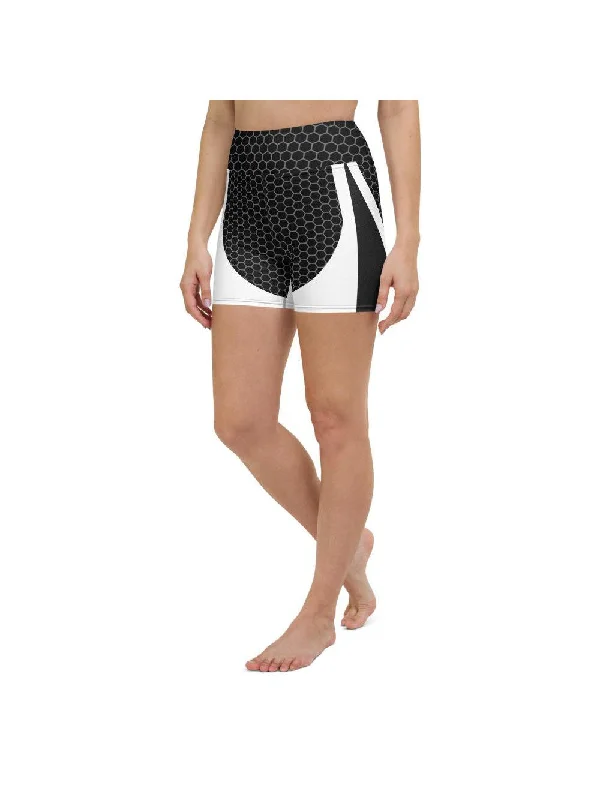 Year-End Deals Black & White Honeycomb Carbon Yoga Shorts