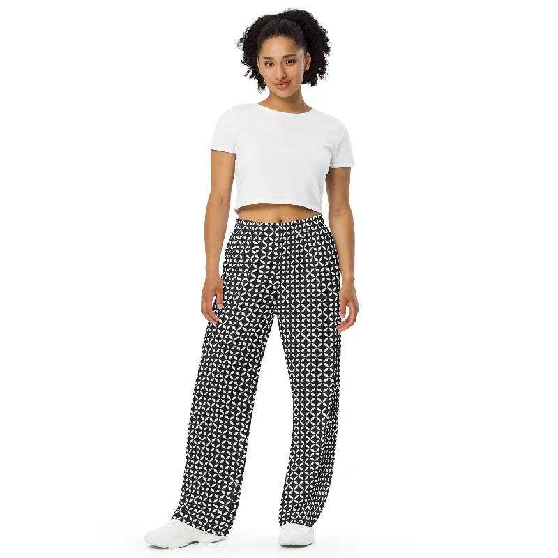 Final Offer Black & Whitepatterned wide-leg pants