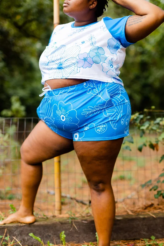 Don't Miss Out Blue Bloom Lightweight Shorts