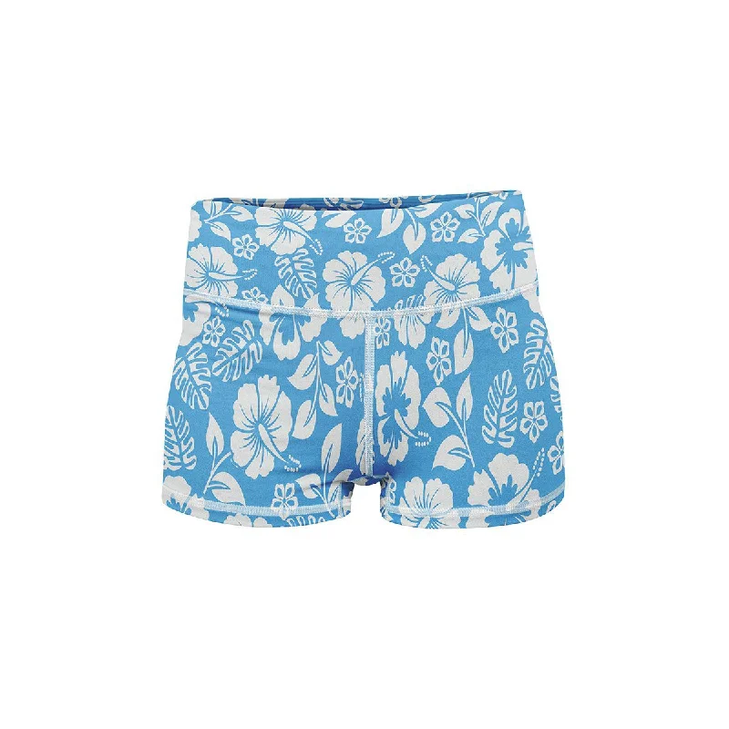 Weekend Offers That Sizzle Blue Bloom Yoga Shorts