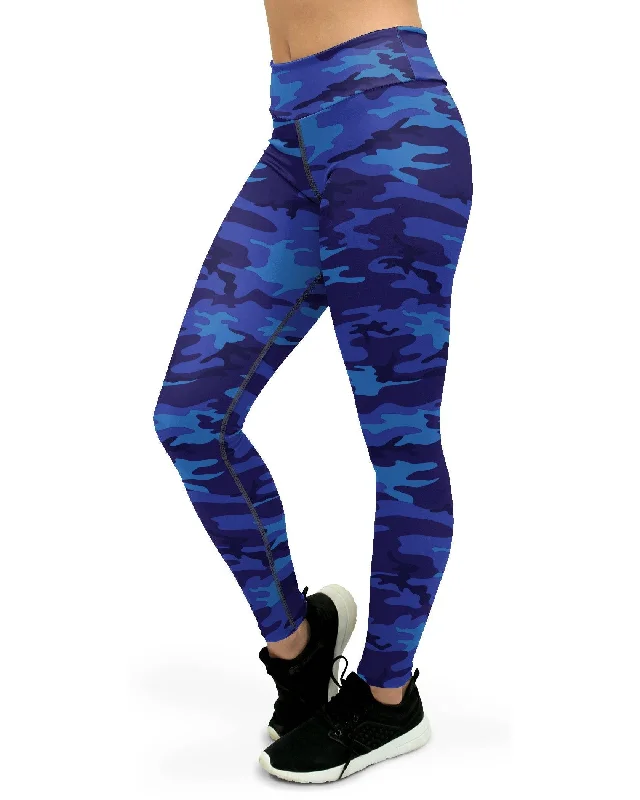 Weekend Offers That Shine Blue Camo Yoga Pants