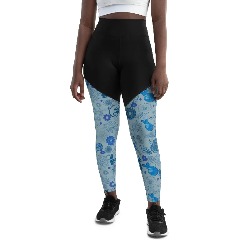 Weekend Deals That Excite Blue Paisley Sports Leggings