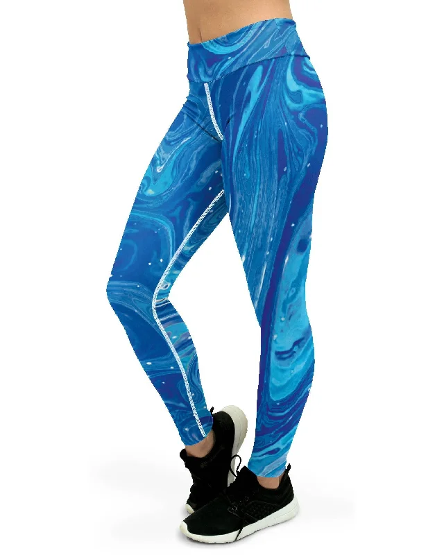 Time-Sensitive Blue Swirl Yoga Pants