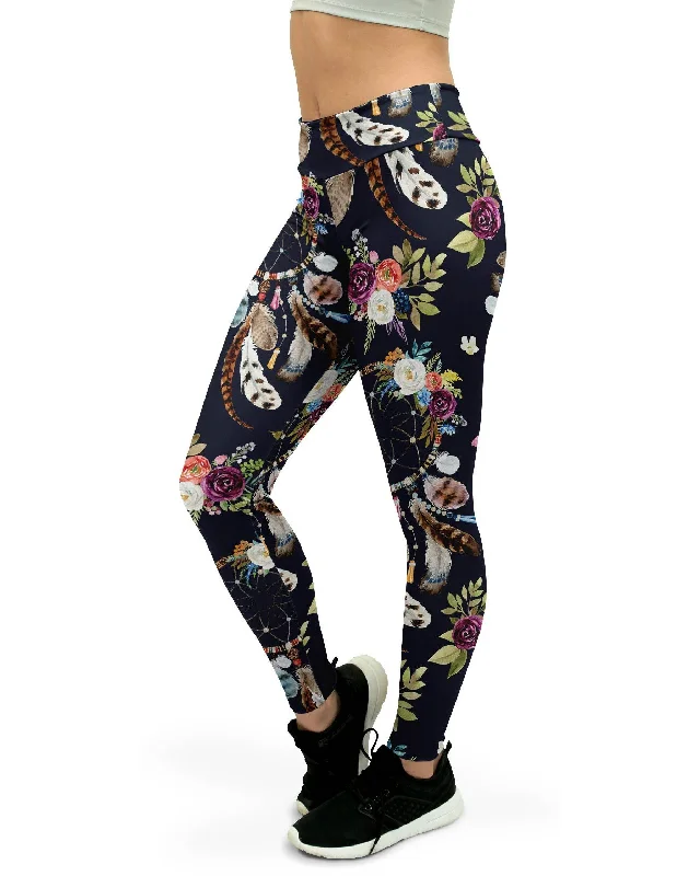 Major Deal Boho Dreamcatcher and Flowers Yoga Pants