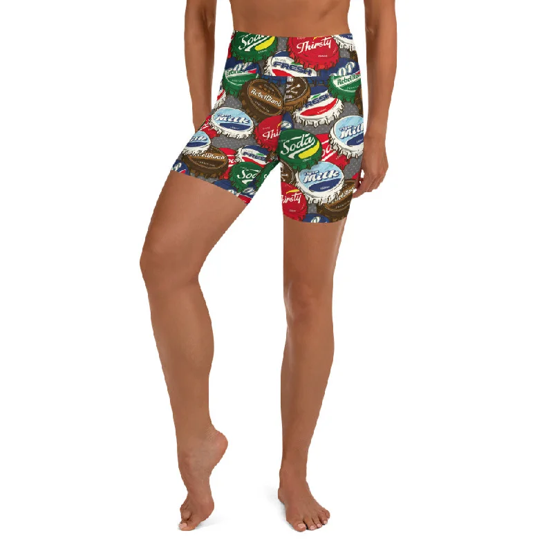 Crazy Deal Bottle Caps Yoga Shorts