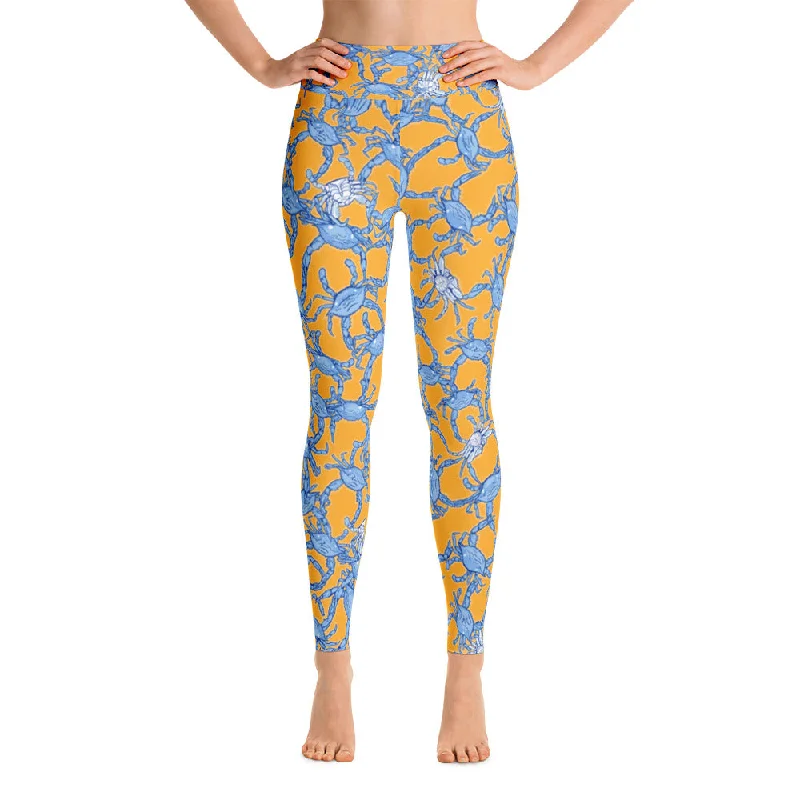 Weekend Specials to Celebrate Bushel of Crabs Yoga Leggings in Orange