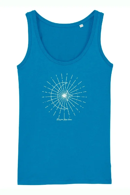 The Best Prices Celestial Print Yoga Vest Top Azure Blue