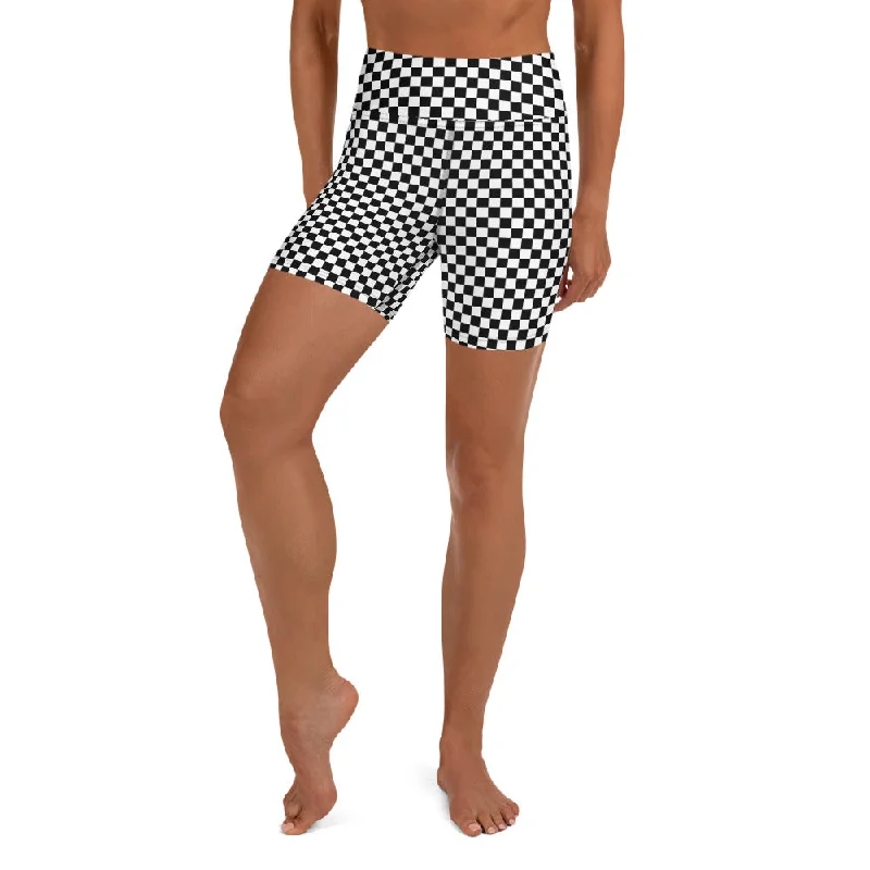 Quick Deals Checkered Yoga Shorts