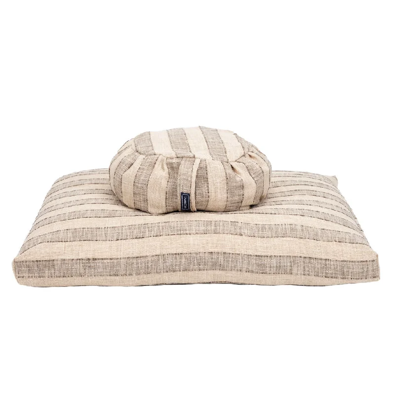 Reduced Rates Coffee Stripe Zafu Zabuton Set