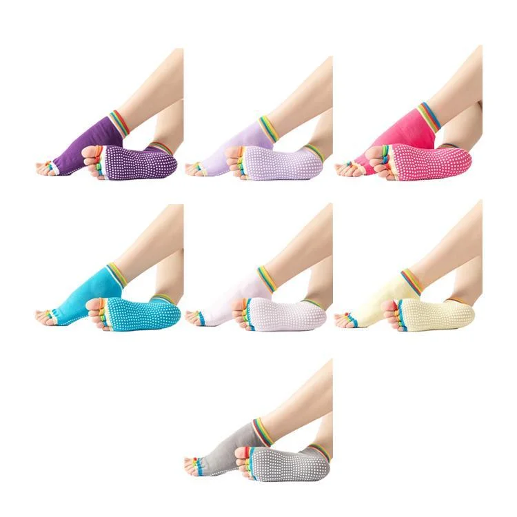 Weekend Discounts to Savor Color Open Toes Yoga Socks