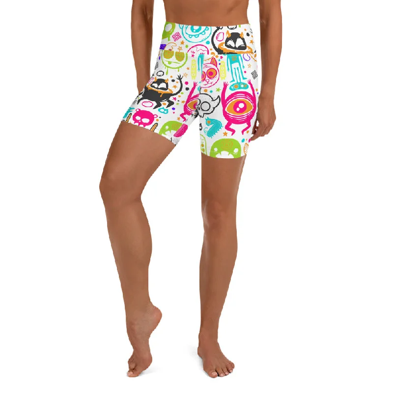 While Supplies Last Colorful Doodles Yoga Shorts