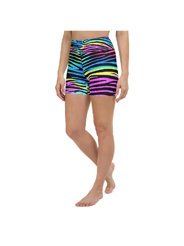 Weekend Deals That Amaze Colorful Zebra Striped Yoga Shorts