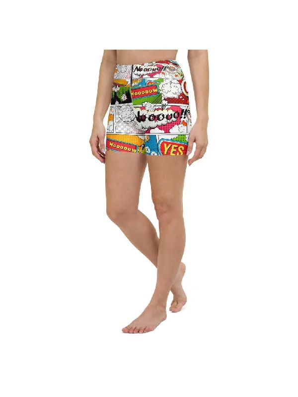 Fantastic Savings Comic Book Super Hero Yoga Shorts